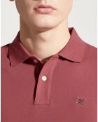 Polo Slim Fit manches courtes uni piqué rouge