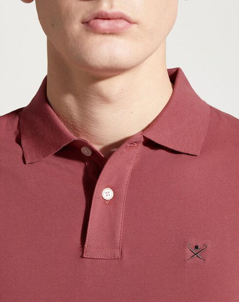 Polo Slim Fit manches courtes uni piqué rouge