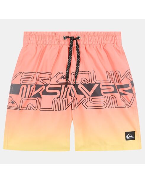Costumi da bagno Quicksilver con scritta salmone/gialla
