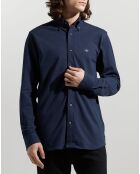 Chemise Regular Fit unie Piquée bleu foncé