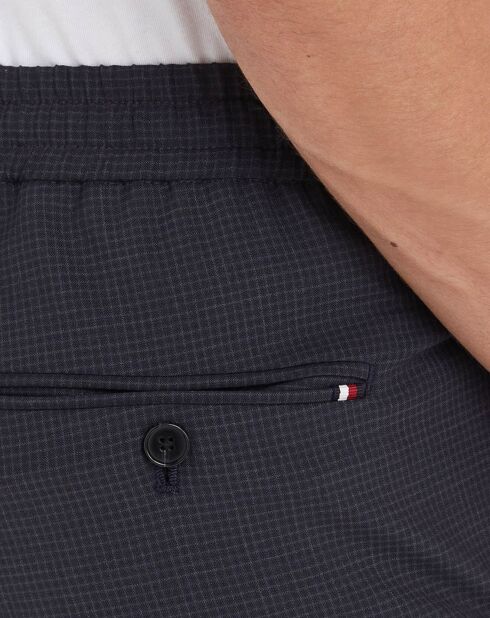 Hampton Travel Midnight blauwe slimfit broek van wolmix