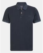 Polo uni Piqué délavé bleu foncé