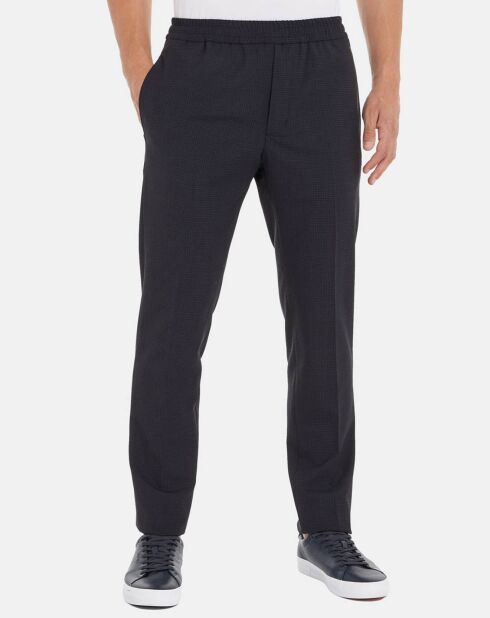 Hampton Travel Midnight blauwe slimfit broek van wolmix
