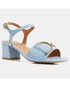 Sandales en Cuir Eraklia bleues - Talon 6 cm