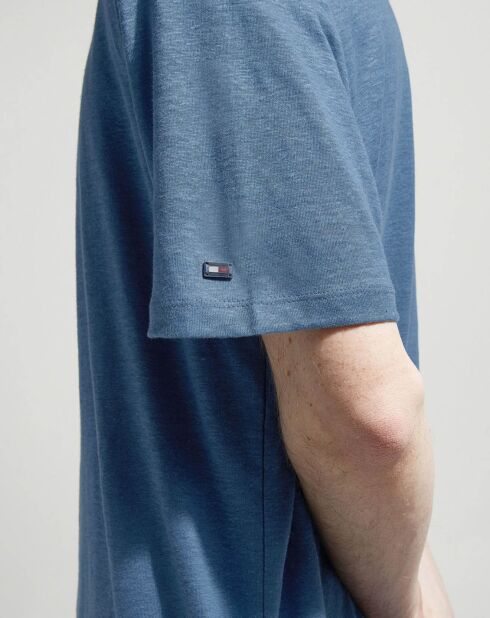 T-Shirt en Lin mélangé Premium bleu