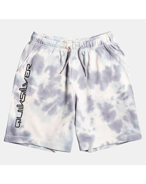 Pantaloncini in felpa tie and dye beige/grigi