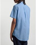 Chemise en Lin & Coton Regular Fit unie bleu ciel
