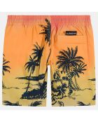 Short de bain print Hawaï orange/jaune