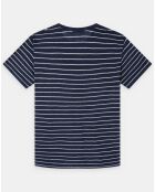 T-Shirt 100% Lin Regular Fit Marinière bleu/blanc