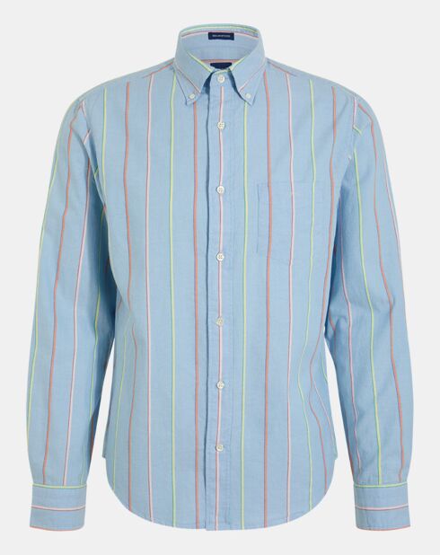 Blauw gestreept hemd met normale pasvorm