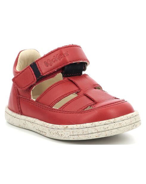 Sandales en Cuir Tractus rouge/marine