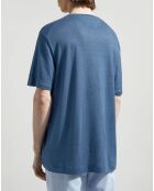 T-Shirt en Lin mélangé Premium bleu