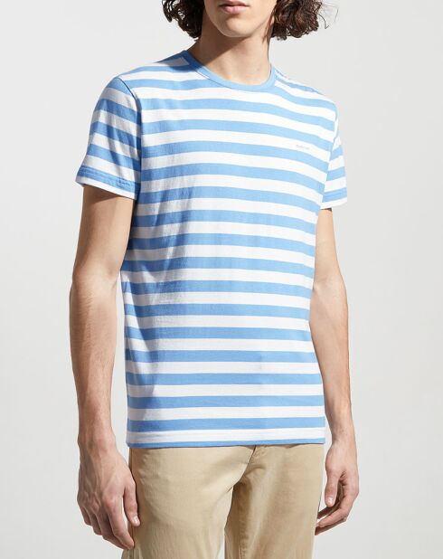 Hemelsblauw/witte matrozentop met normale pasvorm
