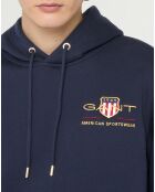 Sweat à capuche enfilable Blason bleu foncé