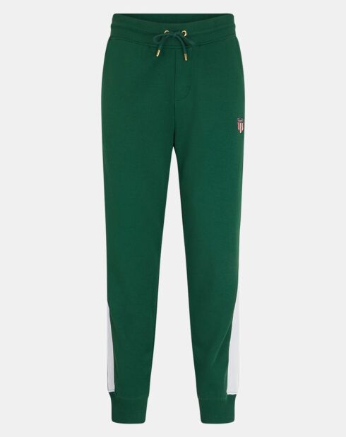 Jogging ajusté vert foncé/blanc
