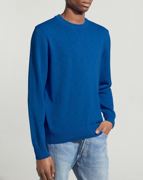 Pull en maille flammée bleu
