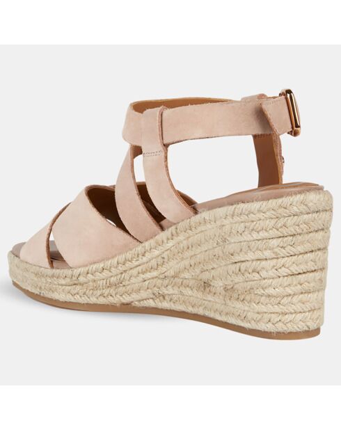 Panarea Sandalen mit Keilabsatz aus Veloursleder in Rosa — Absatz 7,5 cm