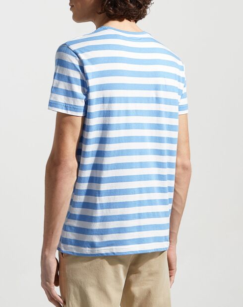 Hemelsblauw/witte matrozentop met normale pasvorm