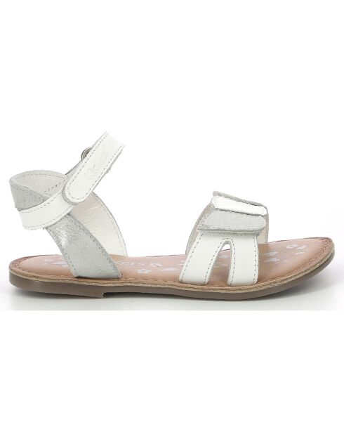 Sandales en Cuir Disdana blanc/argenté