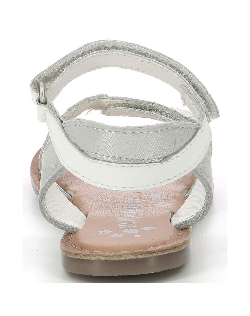 Sandales en Cuir Disdana blanc/argenté