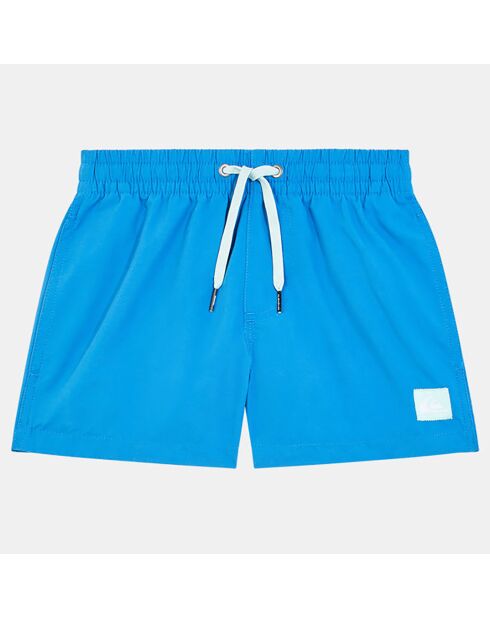 Short de bain uni bleu