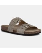 Briona gouden leren sandalen