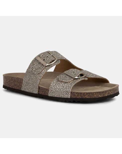 Briona gouden leren sandalen