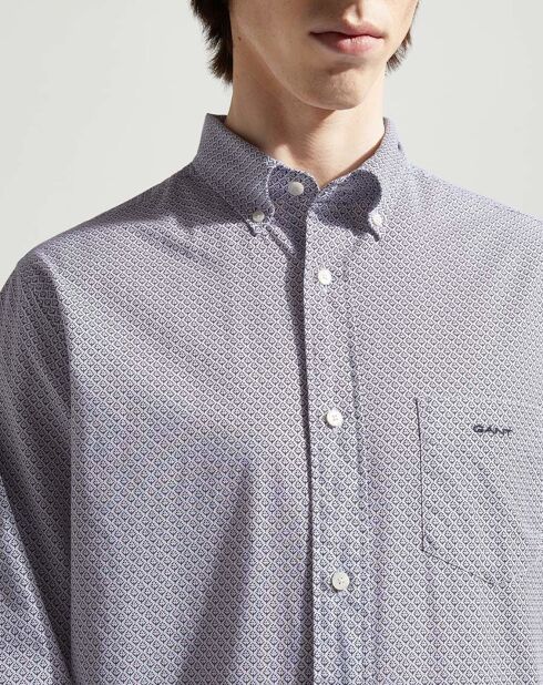 Chemise Regular Fit Geo imprimée bleu/blanc