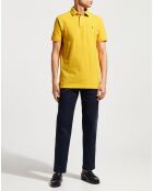 Polo Regular Fit uni piqué jaune