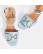 Sandales en Cuir Eraklia bleues - Talon 6 cm