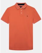 Polo Regular Fit uni piqué orange moyen