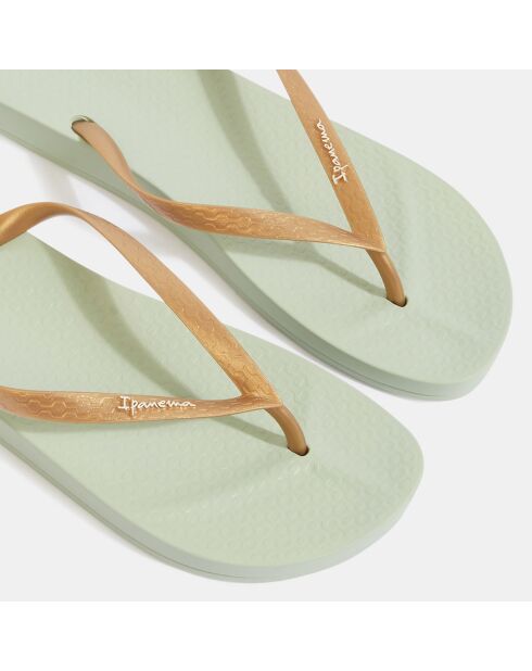 Anat Tan groene teenslippers