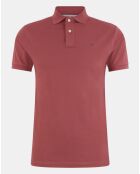 Polo Slim Fit manches courtes uni piqué rouge