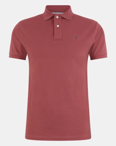Polo Slim Fit manches courtes uni piqué rouge