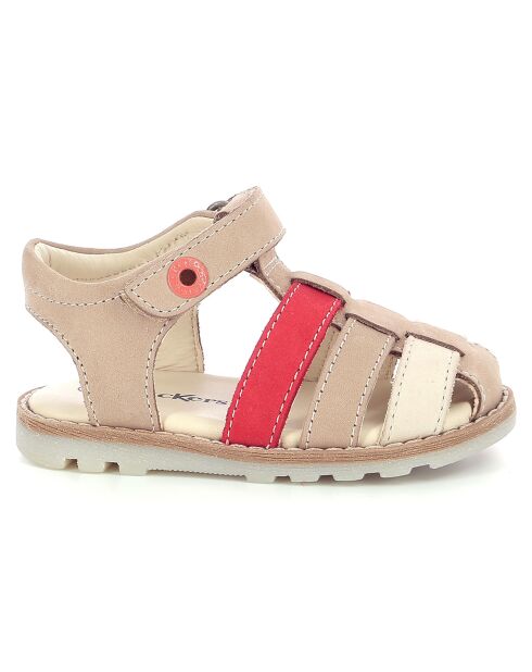 Sandales en Cuir Nonosti beige/rouge