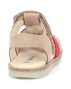 Sandales en Cuir Nonosti beige/rouge