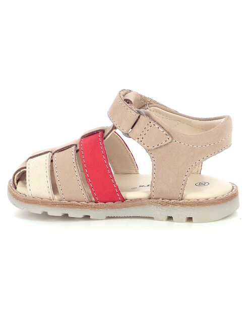 Sandales en Cuir Nonosti beige/rouge