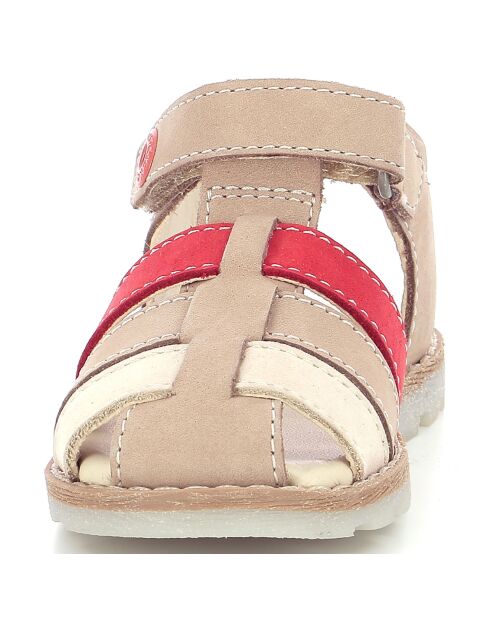 Sandales en Cuir Nonosti beige/rouge