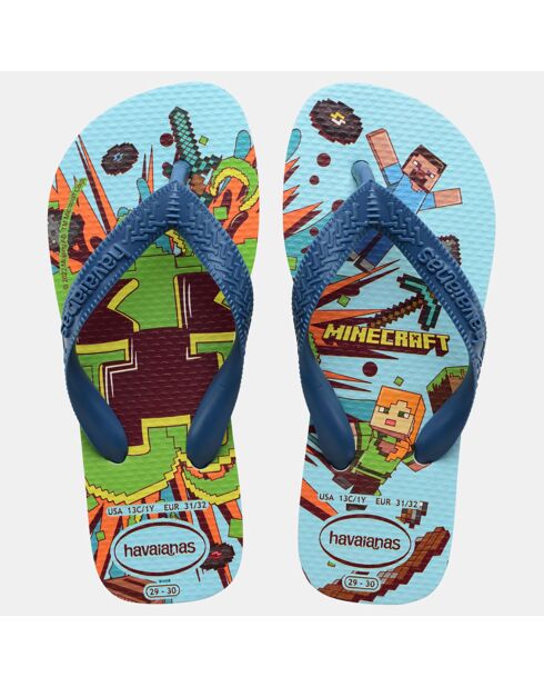 Tongs Minecraft bleu/multicolore