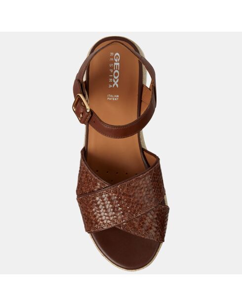 Sandales en Cuir Eolie marron - Talon 5.5 cm