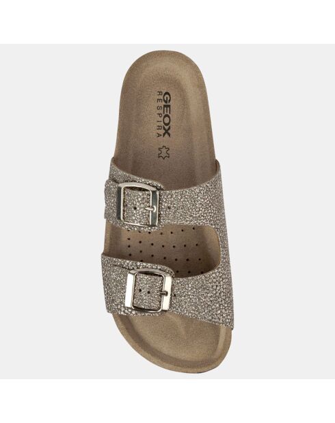 Briona gouden leren sandalen