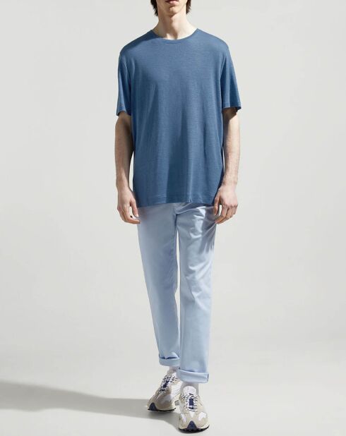 T-Shirt en Lin mélangé Premium bleu