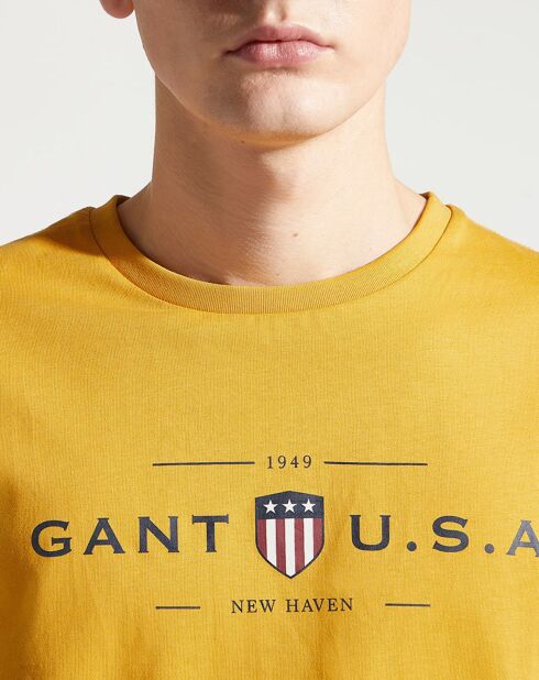 T-Shirt Regular Fit Logo Blason jaune