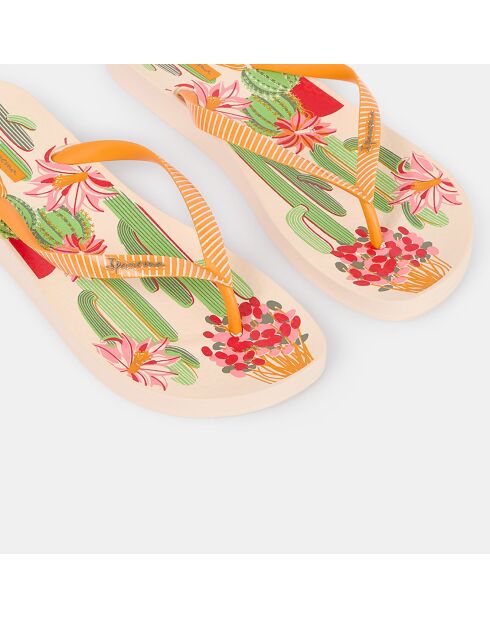 Anat Cactus veelkleurig/oranje teenslippers