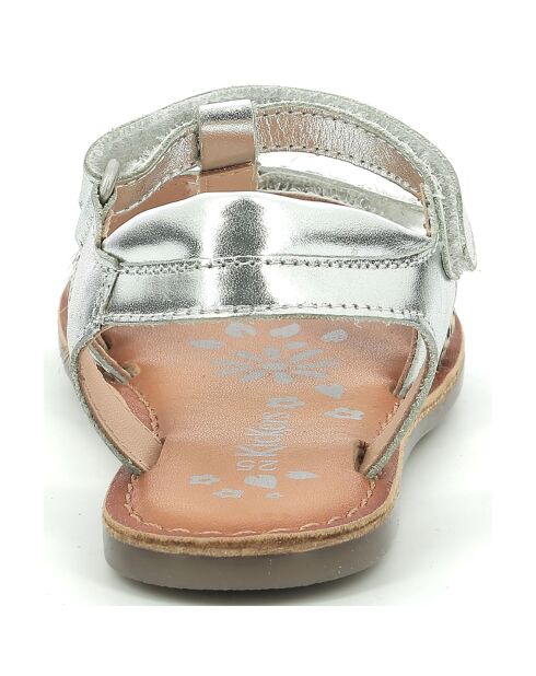 Weiß/silberne Diamanto-Ledersandalen