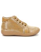 Bottillons en Cuir Kickpinns beige métallisé