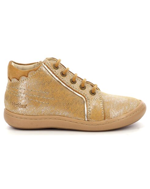 Bottillons en Cuir Kickpinns beige métallisé
