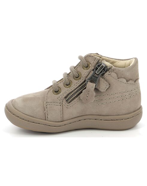 Bottillons en Cuir Kickpinns taupe