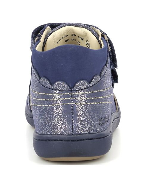 Bottillons en Cuir Kickmary marine métallisé