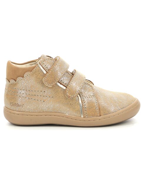 Bottillons en Cuir Kickmary beige métallisé